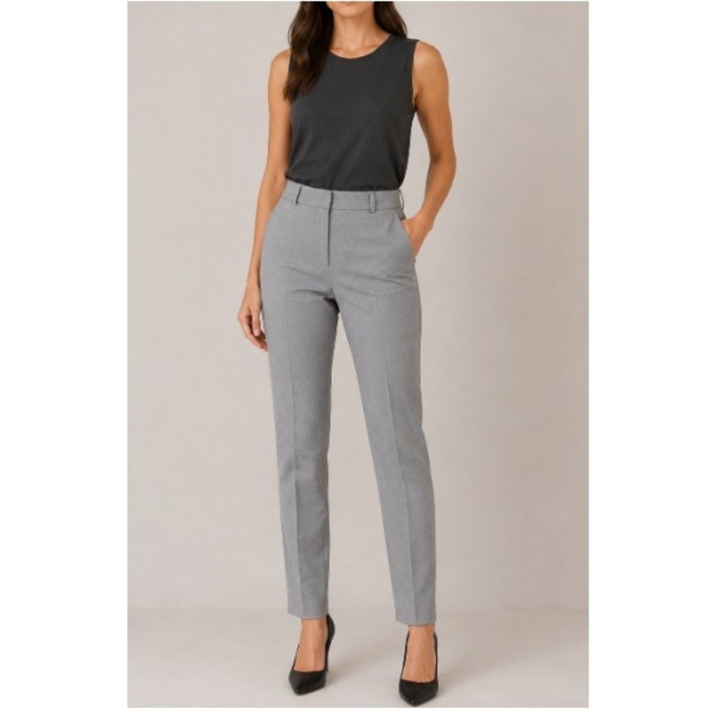 Banana Republic Women's Gray Heather Ryan Stretch Twill Pants Petite Size 00 NWT